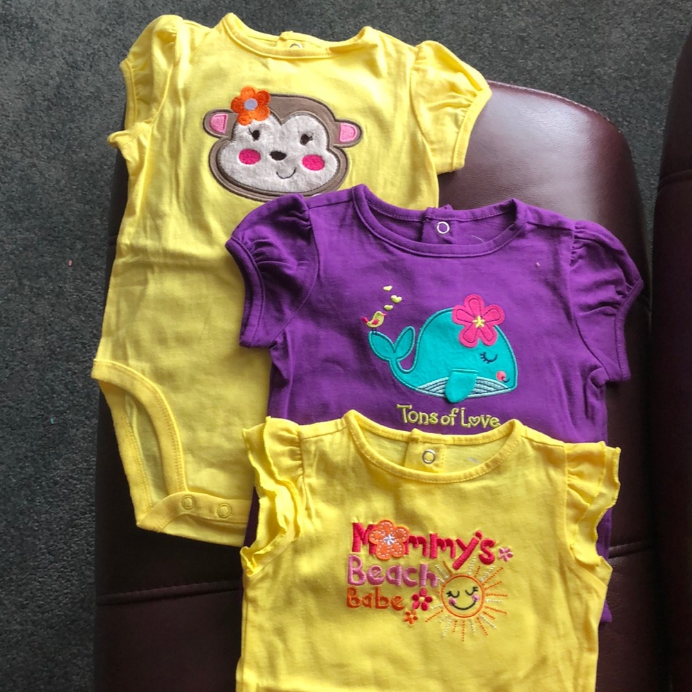 3 fun onesies  6 months